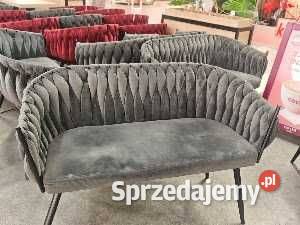 Fotel welurowy pleciony do kawiarni i Góra