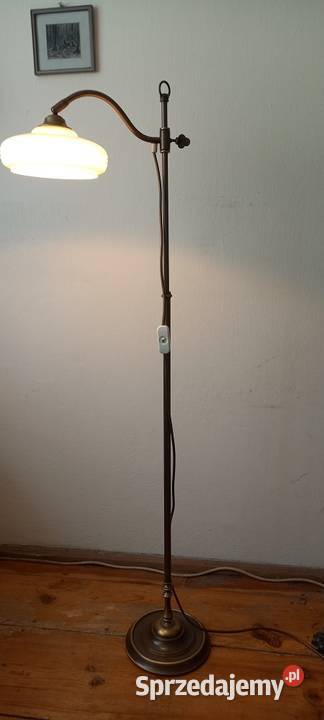Mosiężna lampa podłogowa z ruchomym ramieniem łódzkie Skierniewice sprzedam