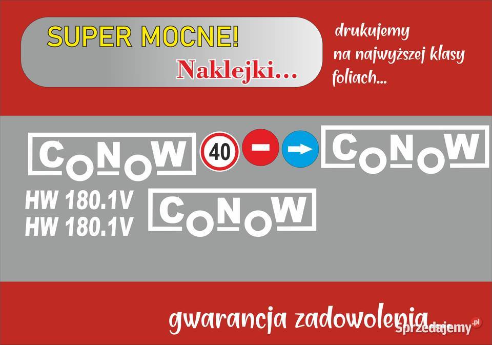 Naklejki conow hw 1801v i inne modele Bydgoszcz