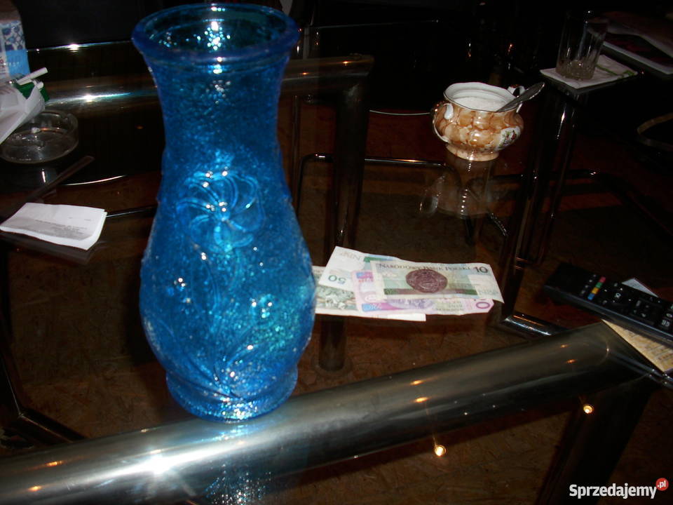 Made in ItalyWłoskiniebieski wazon Ceramika i szkło zachodniopomorskie Barlinek