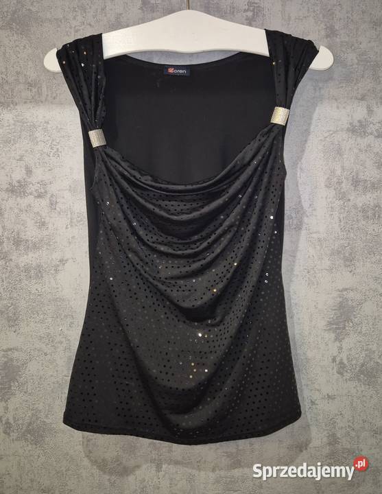 Bluzka damska czarna błyszcząca 38M Łódź
