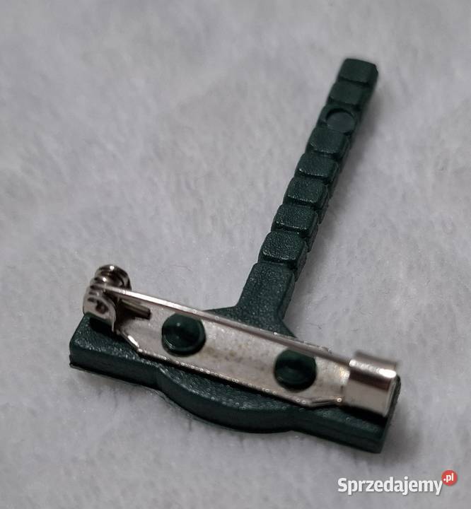 Przypinka do butonierki spinka zielona 25x43mm Moda i Styl Czeladź