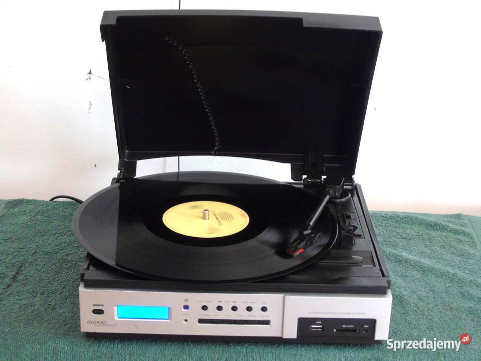 Gramofon igła radio USB mp3 REC AUX wzmacniacz Jasło