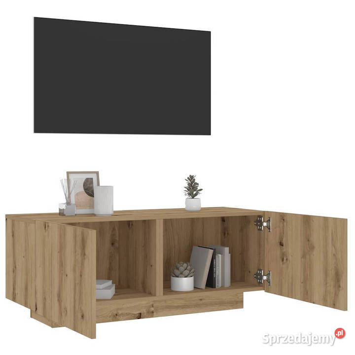 Szafka pod TV z oświetleniem LED dąb artisan Warszawa