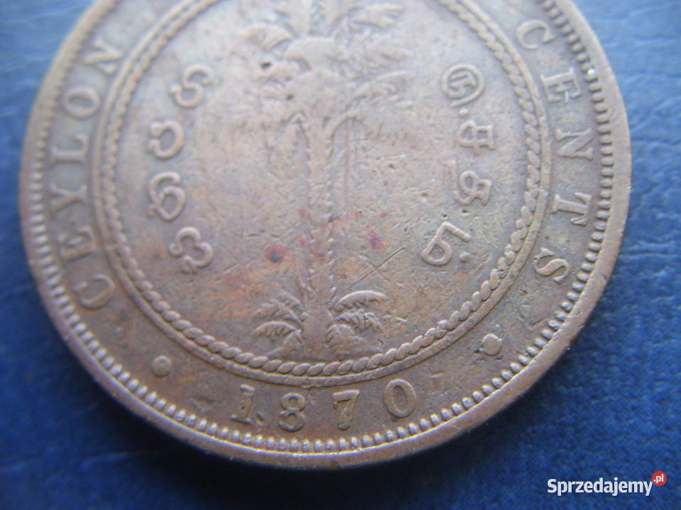 Stare monety 5 cent 1870 Cejlon