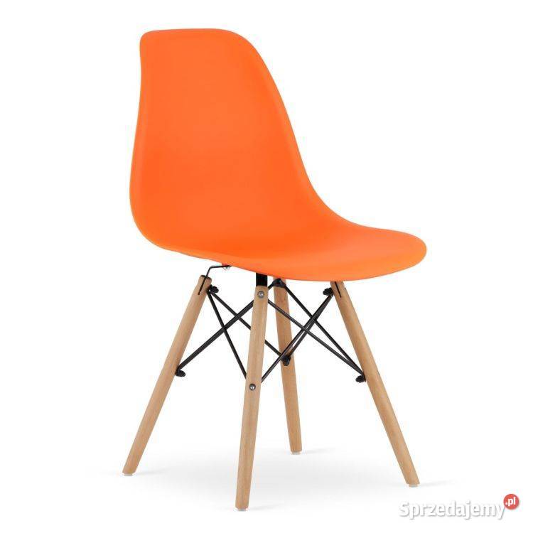 Zestaw czterech krzeseł w kolorze pomarańczowym Bielsk Podlaski sprzedam