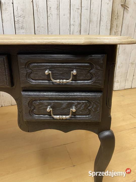 Biurko dębowe odnowione Francja II pół XX wieku 76cm