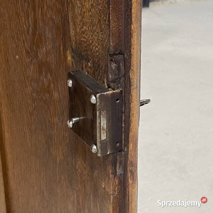 Rustykalna dębowa szafka narożna XIXXX w antyk Budno