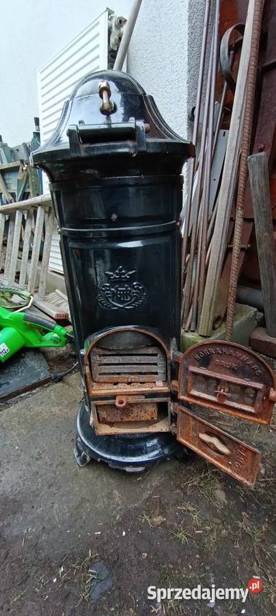 Stary piecyk koza emalia żeliwo Nysa