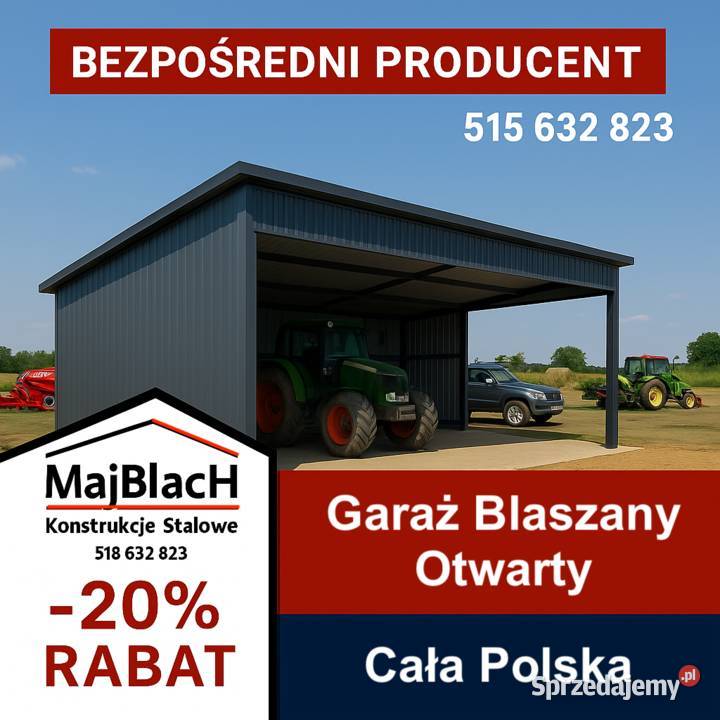 Garaż Blaszany OCYNKOWANYKonstrukcjaDuża Hala Pleszew sprzedam