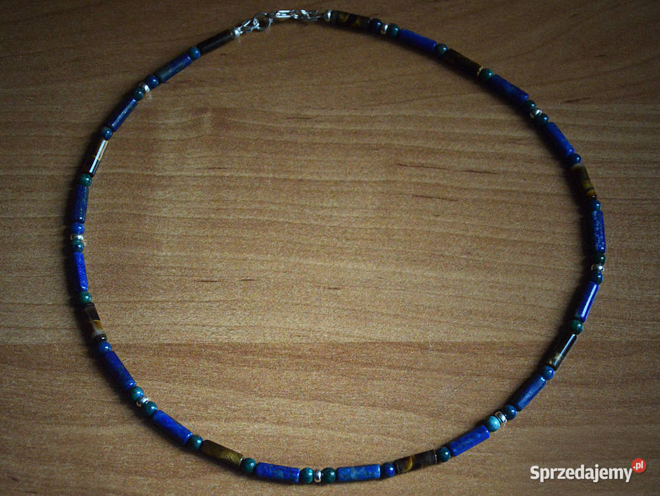 Lapis Tygrysie Oko Chryzokola Naszyjnik męski kujawsko-pomorskie Bydgoszcz