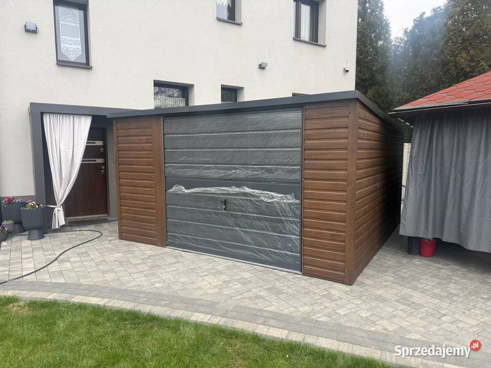 Garaż blaszany 4x4 drewnopodobny złoty dąb Szczecin