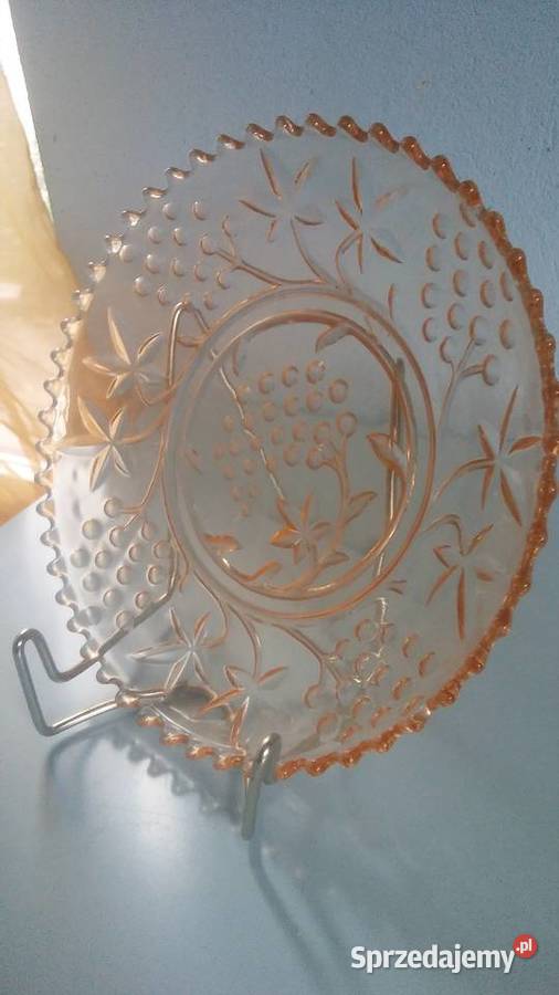 Przedwojenna patera na ciasto Hortensja wzór łódzkie Łódź