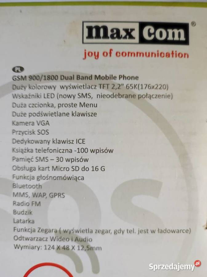 telefon komórkowy Maxcom MM720BB seniorów i osób świętokrzyskie Kielce sprzedam