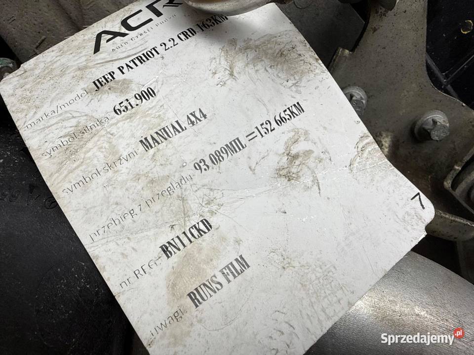 SILNIK Jeep Patriot Compass 22 CRD diesel osobowe lubelskie Chełm