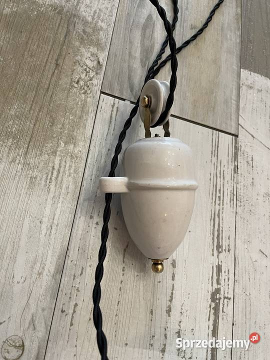 Stara lampa wisząca kuchenna z przeciwwagą Antyki Chudów