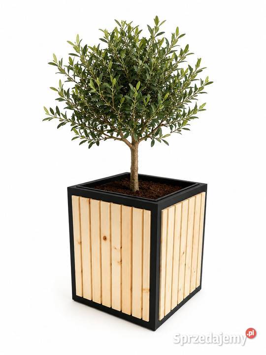Donica drewniana LOFT 425x425x50 ocynk metal Rychwałdek sprzedam