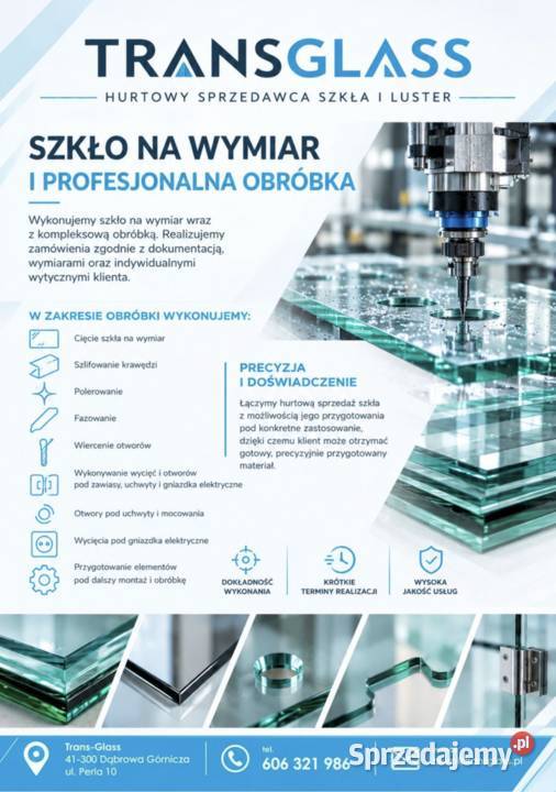 CIĘCIE SZKŁA SZLIFOWANIE POLEROWANIE FAZOWANIE śląskie Dąbrowa Górnicza usługi budowlane
