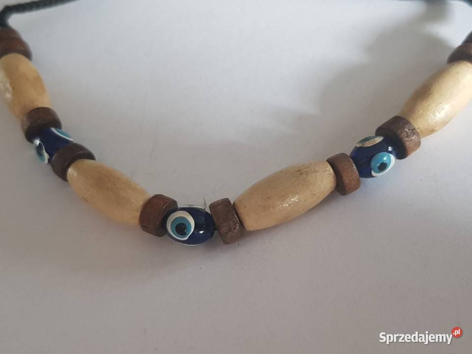 bransoletka koraliki oko horusa drewno szkło Kielce