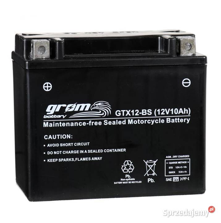 Akumulator motocyklowy GROM GTX12BS YTX12BS 12V Akumulatory motocyklowe Akumulatory motocyklowe Tczew