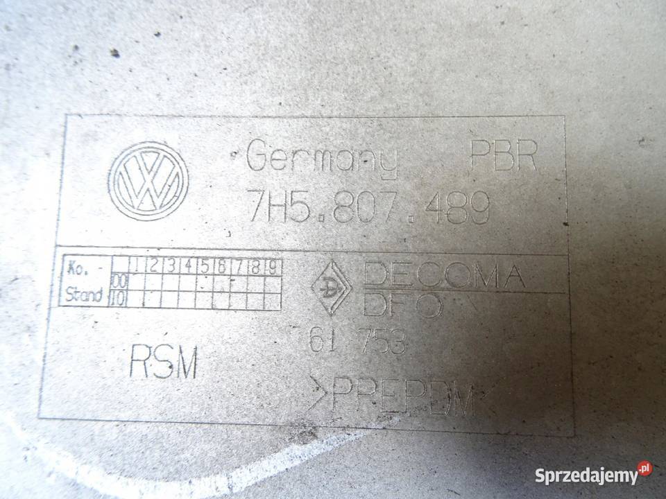 VW T5 KRATKA ZDERZAKA PRZEDNIEGO LEWA 4H5807489 osobowe