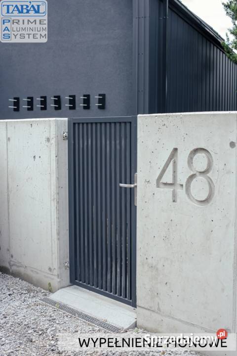 Nowoczesna furtka aluminiowa KOMPLETNA szybka Lublin