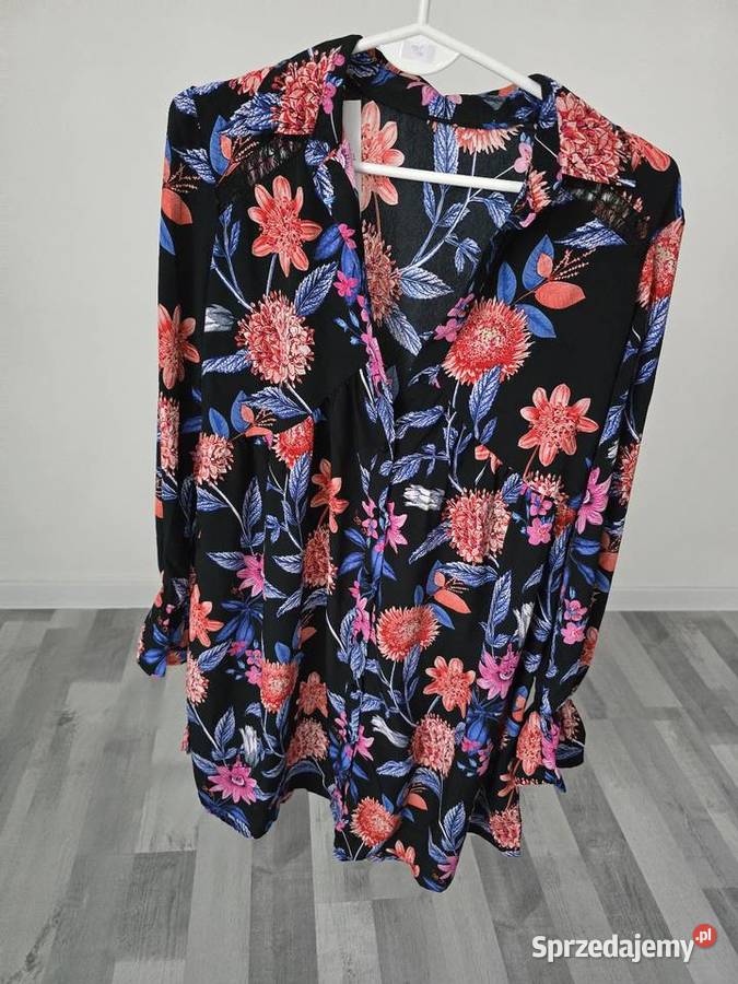 Sukienka Kwiatowy Print ala koszulowa oversize S Spódnice i sukienki Moda i Styl śląskie
