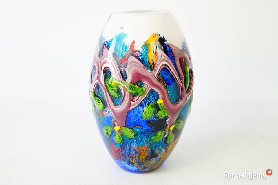 Wazon szklany 3D Murano style piękne kolory Gizałki