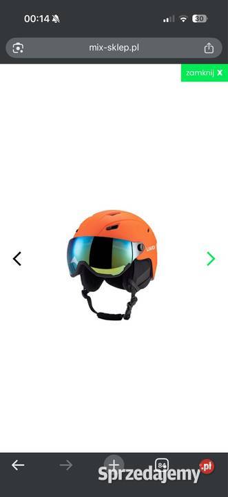 Kask narciarski LIXADA z szybą pomarańczowy Rudna sprzedam
