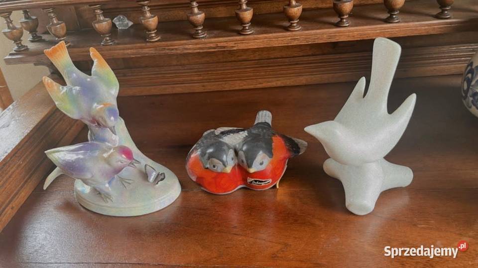 Ceramiczna figurka dwa gile sygnowana Johansson pomorskie Gdańsk