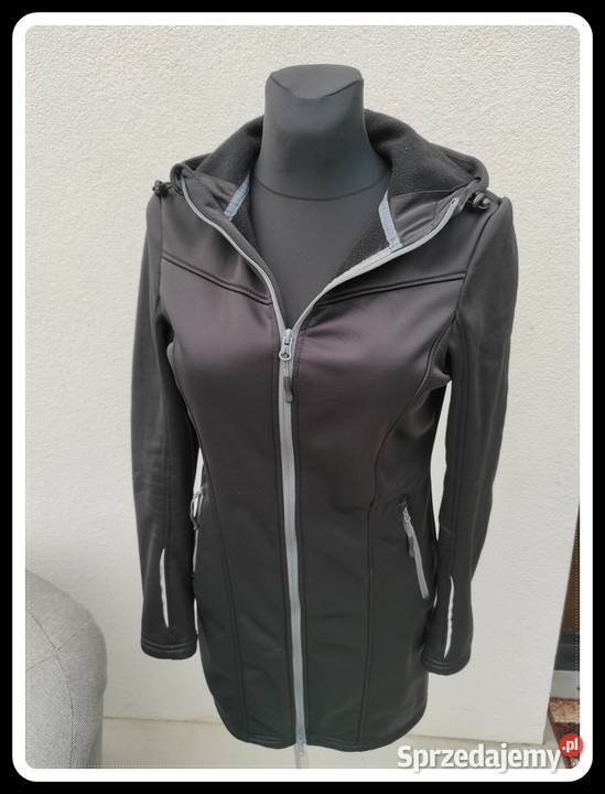 Crivit czarna dłuższa sportowa kurtka z kapturem Płock