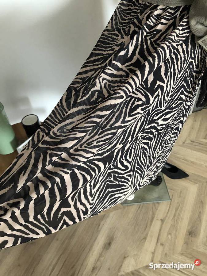 Spodnica dluga spodnica zebra bezowo czarna Spódnice i sukienki Lubań