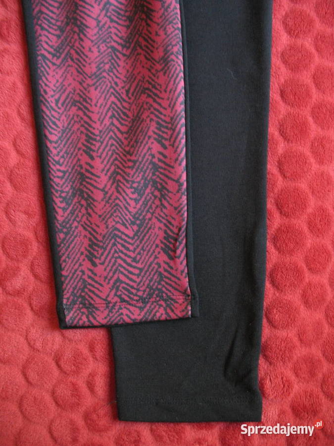 Spodnie legginsy 38 M biodra 92 102 czerwony Odzież damska