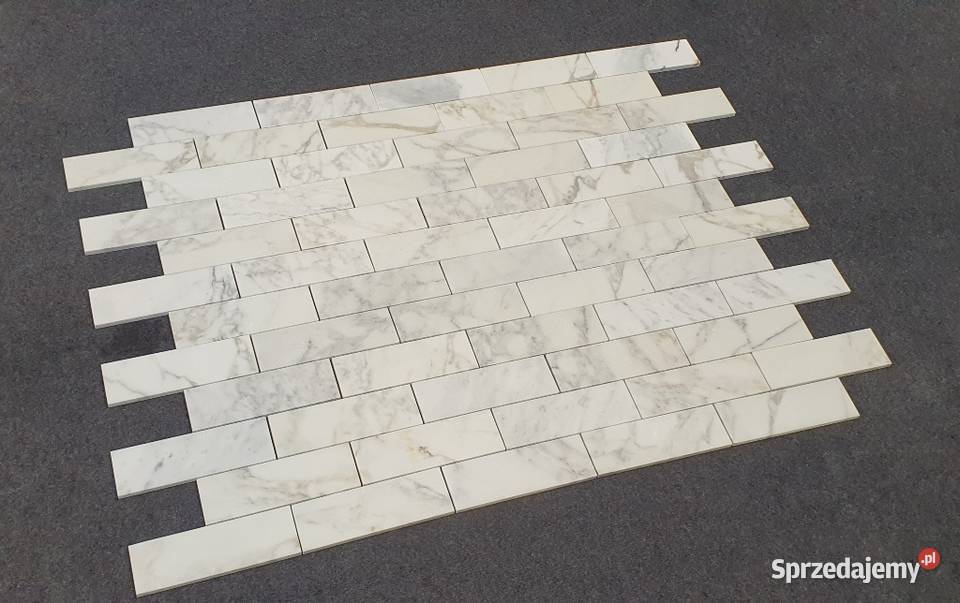 Mozaika Bianco Calacatta matowa Bricks Cegiełka dolnośląskie Bielawa