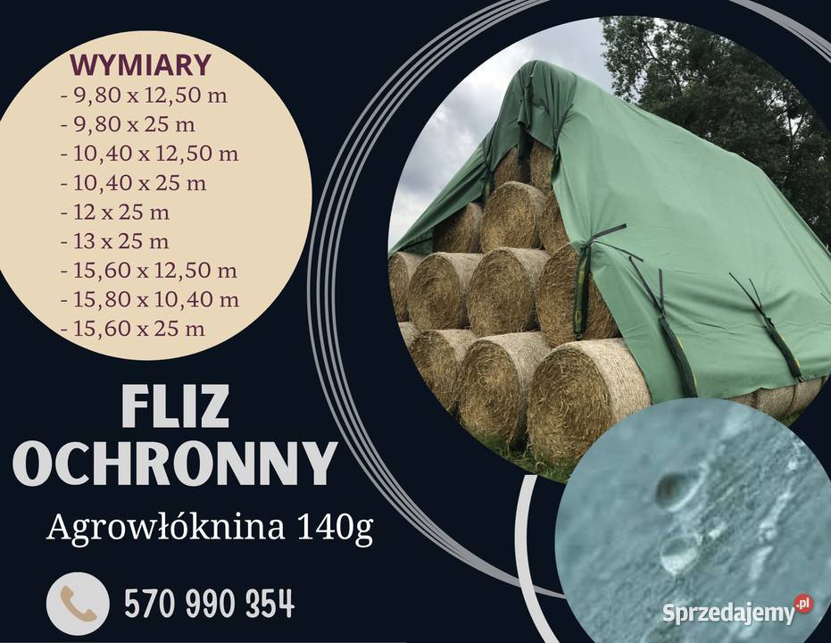 FLIZ ochronny plandeki okrywa na słomę siano kujawsko-pomorskie Roztoki