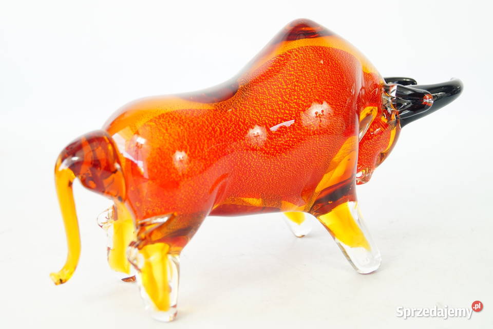 Figura Murano style BYK BYCZEK czerwony giełda Gizałki