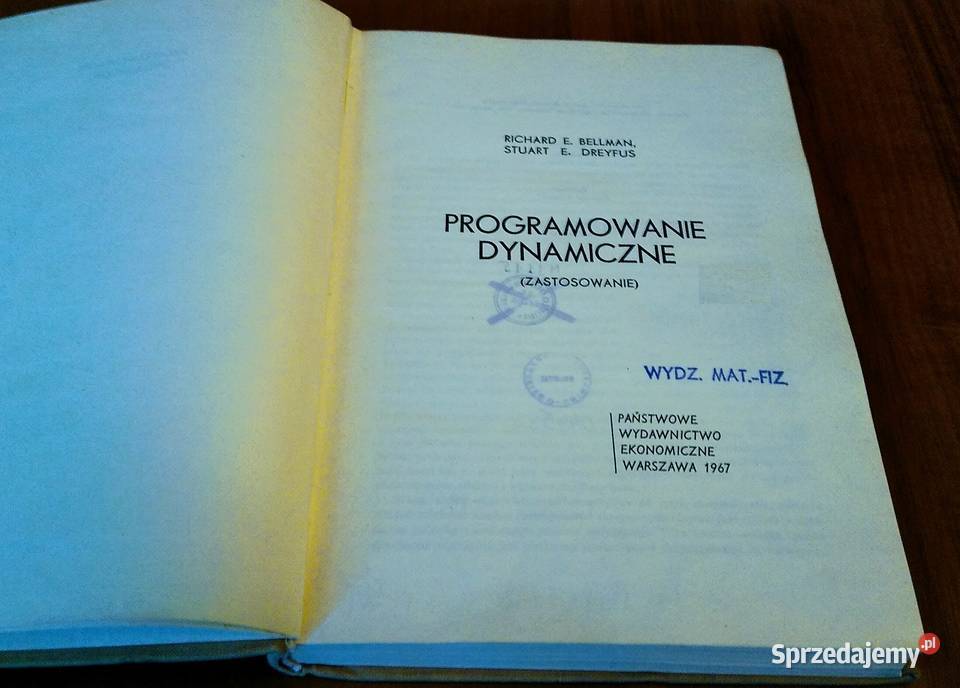 Programowanie dynamiczne zastosowanie Richard E twarda Gdańsk
