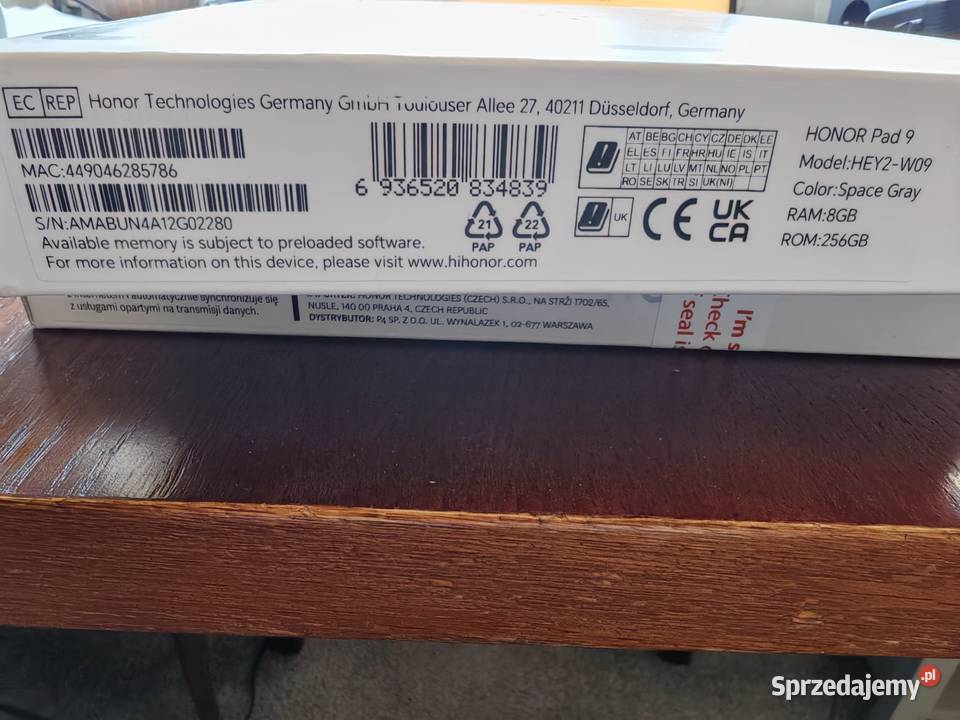 Tablet Honor Pad 9 8GB256GB Kraków sprzedam
