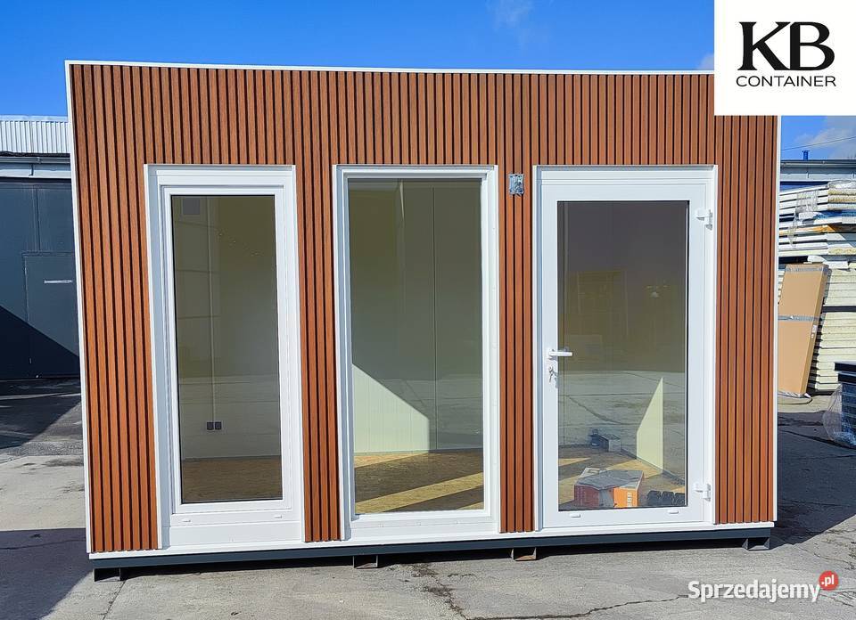 Biały kontener 40 x 25 m z lamelami w złotym Kędzierzyn-Koźle
