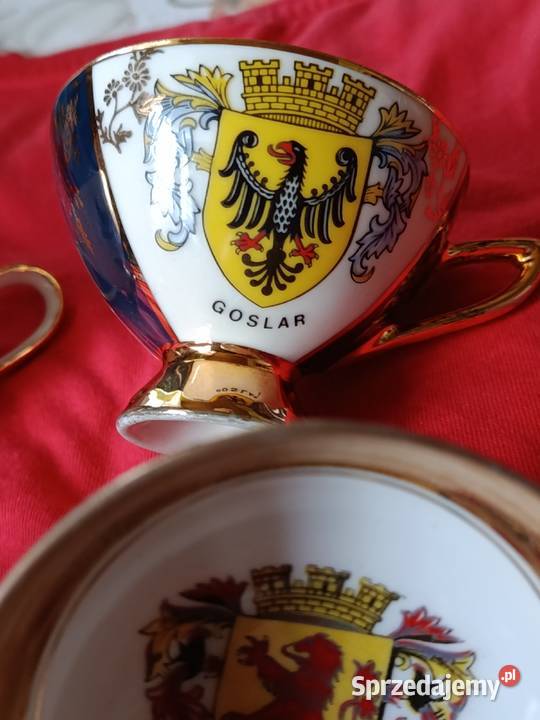 Stare Filiżanki Niemieckie 4 Sztuki Porcelana i szkło Ząbkowice Śląskie