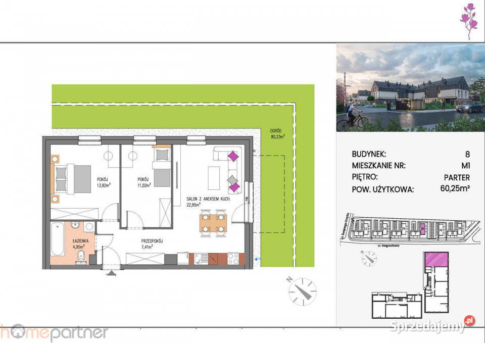Mieszkanie 6025m2 3 pokoje Siechnice Bzowa dolnośląskie