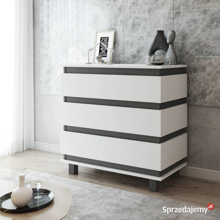 Komoda Do Sypialni 3 Szuflady Zebra 83 Pojemna 44cm Elbląg