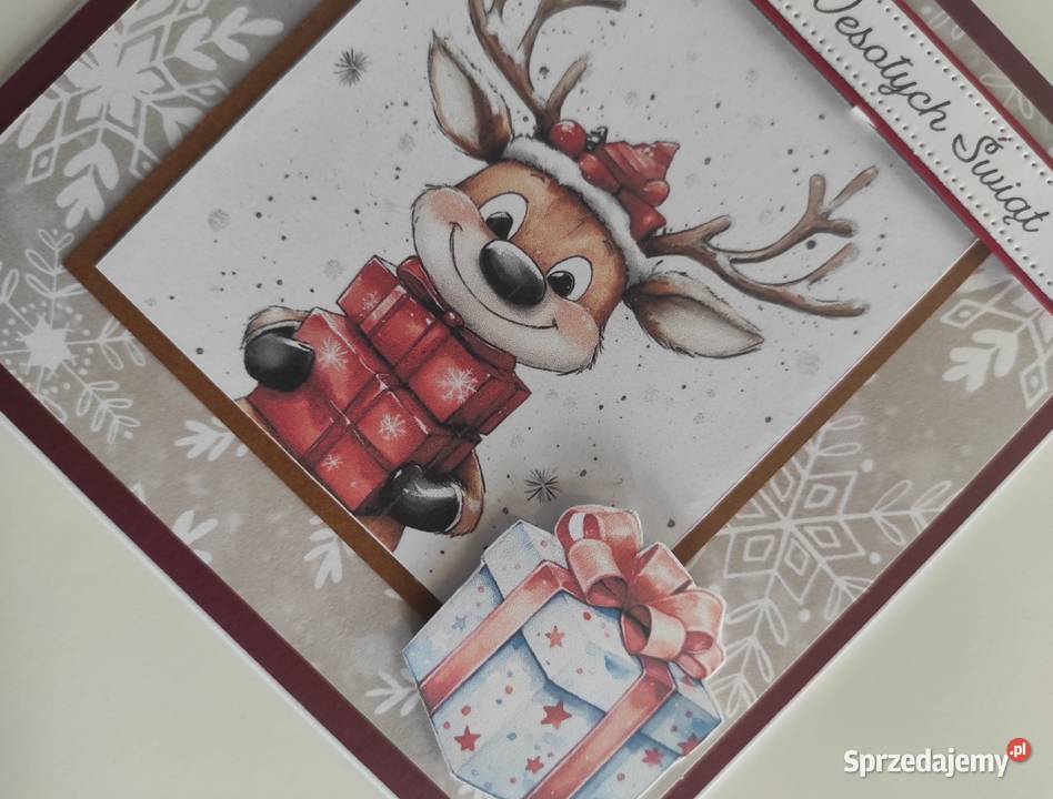 Kartka ręcznie robiona handmade świąteczna Boże