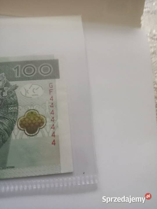 Banknot kolekcjonerski 100zl GF4444444 Kraków