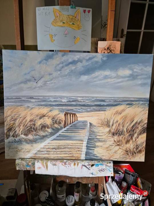Obraz olejny Wyjscie na plażę Szczecin sprzedam