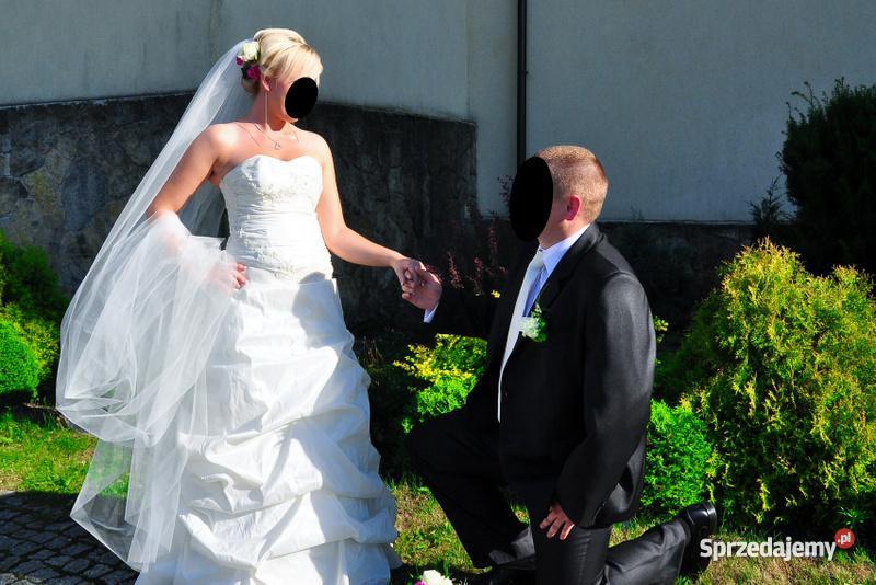 SUKNIA ŚLUBNA TAFTA INTELIGENTNA BOLERKO 38 M mazowieckie sprzedam