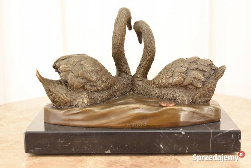 Zakochane Łabędzie Para Ptaki Figura Rzeźba z Kraków