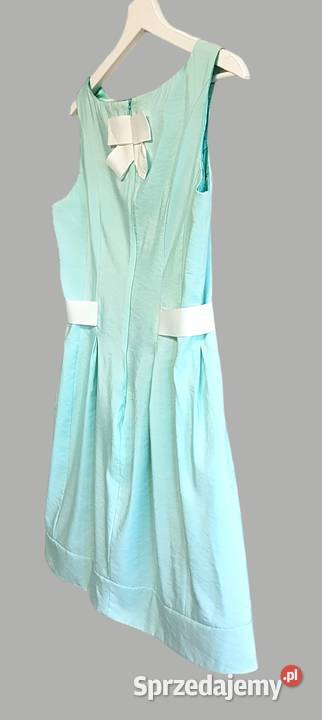 Damska elegancka sukienka miętowa na ramiączkach małopolskie Chrzanów
