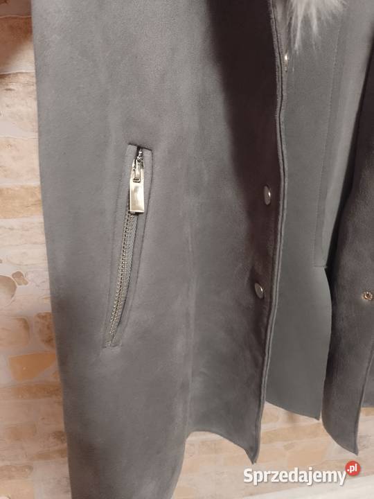 40L RIVER ISLAND Płaszcz z futrzanym kołnierzem Jesionka Kraków