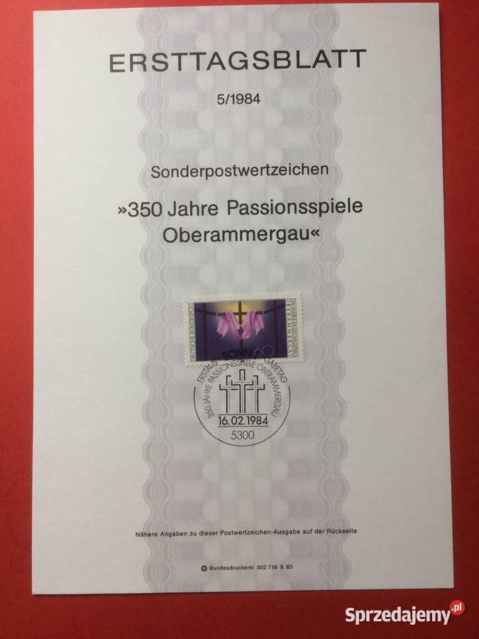 556 Niemiecki Specjalny Znaczek Pocztowy